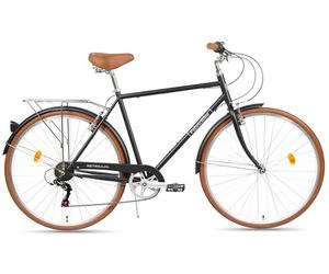 FabricBike Southken City Bike 28 Pulgadas, Bicicleta de Ciudad, Bicicleta clásica de Ciudad, Bicicleta con Cesta, sillín cómodo, 7 velocidades