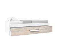 FABRIKIT Cama Nido para Habitación Dormitorio Juvenil Estilo Nórdico en Color Roble Sahara y Blanco Mate 90x190 cm