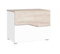 FABRIKIT Mesita de Noche 2 Cajones, Mesilla Noche Cannes Blanco Mate y Sahara 54x42x35 cm