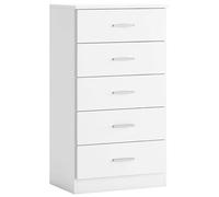 FABRIKIT Sinfonier Couple 5 cajones cajonera Dormitorio Blanco Mate 50x90x33cm