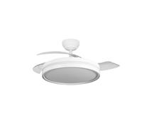 FABRILAM | ABRILA | Ventilador DC Capitán 60W | 3 Aspas Desplegables | LED Integrado | Control Remoto | Regulable en Intensidad | Temporizador | 36x48/107 cm | PROELITE