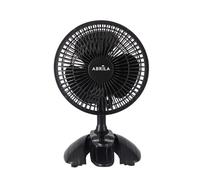 ABRILA- Ventilador de Sobremesa con Pinza Nervion | 2 Velocidades | 20W | Negro | Compacto y Versátil