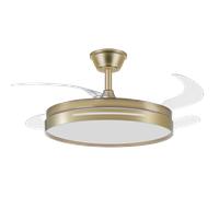 FABRILAMP ABRILA ALTA GAMA Ventilador DC 59w Micenas Blanco 4 Aspas Transp. 106d 6 Veloc. 6980lm 3 Colores Control remoto, Regulables de intensidad, Memoria Y Temporiz.26 CALIDAD DE CONFIANZA