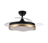 Fabrilamp ventilador aspas desplegables blondi negro-oro motor dc led