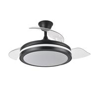 Ledme Ventilador de Techo con Luz LED y Mando 72W 91cm Negro Motor DC