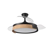 Abrila Provenza Negro/Haya - Ventilador De Techo Aspas Retráctiles 72 W F
