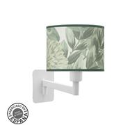Fabrilamp aplique abatible moda 1xe14 blanco/hoja verde 26x17x28 cm