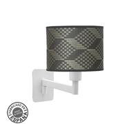 Fabrilamp aplique abatible moda 1xe14 blancoetris gris 26x17x28 cm