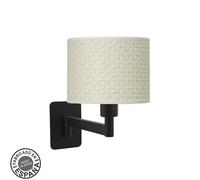 Fabrilamp aplique abatible moda 1xe14 negro/cañizo blanco 26x17x28 cm