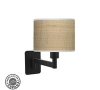 Fabrilamp aplique abatible moda 1xe14 negro/cañizo claro 26x17x28 cm
