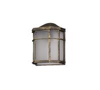 Abrila Bellatrix Negro / Oro - Aplique Exterior Clásico Aluminio / Policarbonato 44 Ip