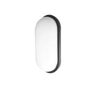 FABRILAMP Aplique Pirineo oval 12 W 6500 K negro IP54 1176 lm 21x11x7 cm