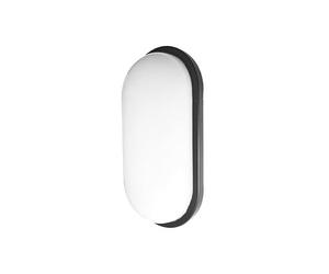 FABRILAMP Aplique Pirineo oval 12 W 6500 K negro IP54 1176 lm 21x11x7 cm