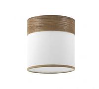 Fabrilamp cloe blanco/madera oscura e27 tira/pantalla de techo (Ø16 x