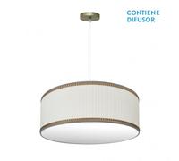 Fabrilamp colgante 3 luces modelo soprano cuero/beis regulable