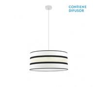 Fabrilamp colgante bicolor modelo karla 2luces blanco/beis regulable