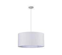 Fabrilamp Lámpara colgante Chanza 3xE27 50 cm pantalla textil blanca Blanco/Cromo