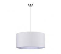 Fabrilamp Lámpara colgante Chanza 3xE27 50 cm pantalla textil blanca Blanco/Cromo