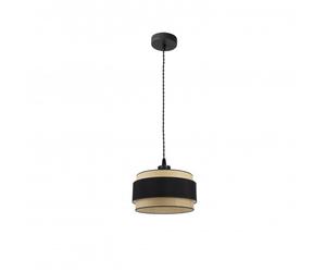 Fabrilamp colgante cilindrico modelo kandy natural/negro