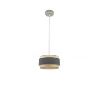 Fabrilamp colgante de una luz con pantalla kandy natural/gris