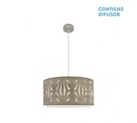 Fabrilamp colgante en niquel/madera gris modelo katerina