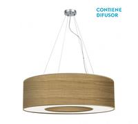 Fabrilamp colgante grande modelo haiti 4luces cromo/madera clara