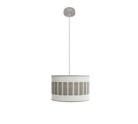 Fabrilamp colgante ivanna 1xe27 niquel/blanco-madera gris regx30x30 cm
