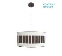 Fabrilamp colgante ivanna 2xe27 marron/blanco-oxido regx50x50 cm