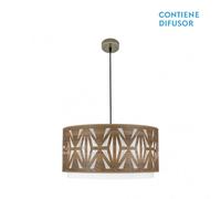 Fabrilamp colgante katerina cuero/madera oscura modelo regulable