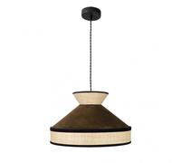 Fabrilamp colgante marron con ribete en negro modelo fabrizio