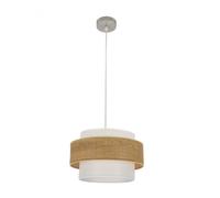 Fabrilamp colgante myriam 1xe27 niquel/madera clara regx40x40 cm