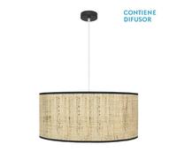 Fabrilamp colgante natasha 3xe27 negro/cañizo regx60x60 cm