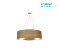 Fabrilamp colgante pequeño modelo haiti 4 luces cromo/madera clara