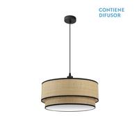 Fabrilamp colgante roque 3 luces color natural/negro regulable