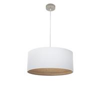 Fabrilamp colgante tatiana 1xe27 niquel/blanco-mad.clara regx50x50 cm