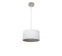 Fabrilamp colgante tatiana 1xe27 niquel/blanco-mad.gris regx30x30 cm