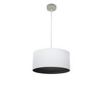 Fabrilamp colgante tatiana 1xe27 niquel/blanco-mad.negra regx40x40 cm