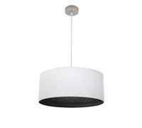 Fabrilamp colgante tatiana 1xe27 niquel/blanco-mad.negra regx50x50 cm