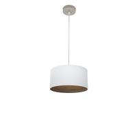 Fabrilamp colgante tatiana 1xe27 niquel/blanco-mad.oscura regx30x30 cm