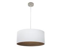 Fabrilamp colgante tatiana 1xe27 niquel/blanco-mad.oscura regx50x50 cm
