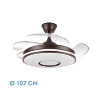 Fabrilamp Ventilador marrón DANI con motor DC y LED integrado