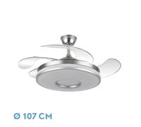 Abrila Dani Níquel - Ventilador De Techo Aspas Retráctiles 59 W F