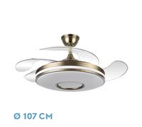 Abrila Dani Cuero 59 W F - Ventilador De Techo Aspas Retráctiles