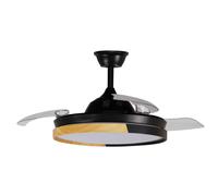 Ventilador dc emperador negro memoria color led control remoto fabrilamp