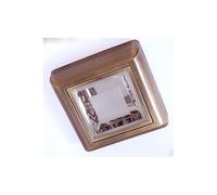 Fabrilamp downlight cuadrado. color cuero. 2xe27