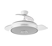 FABRILAMP ESPARTA Ventilador de techo con luz led, motor DC, color blanco, aspas retráctiles, mando a distancia, temporizador, memoria de luz, 3 tonalidades y 6 velocidades