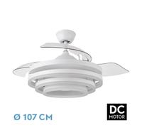 Fabrilamp kai ventilador de techo con luz led para interior, motor dc,