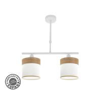 Fabrilamp lampara cloe 2xe14 blanca/blanca-madera clara regx43x14 cm