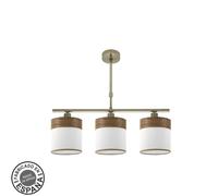 Fabrilamp lampara cloe 3xe14 cuero/blanca-madera oscura regx55x14 cm