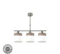 Fabrilamp lampara cloe 3xe14 niquel/blanca-madera gris regx55x14 cm